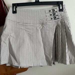 Forever 21 Checkered Mini Skirt with Button Detail